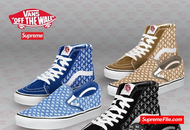 Supreme x Vans-Hole Punch Denim Sk8-Hi & Slip On 联名系列