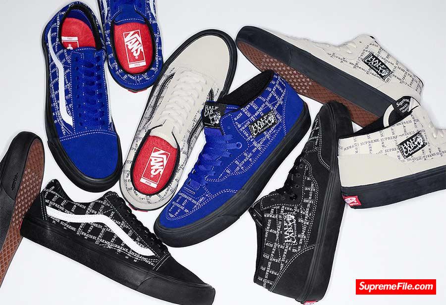 Supreme x Vans Old Skool + Half Cab，Supreme 与万斯的联名新品即日开卖