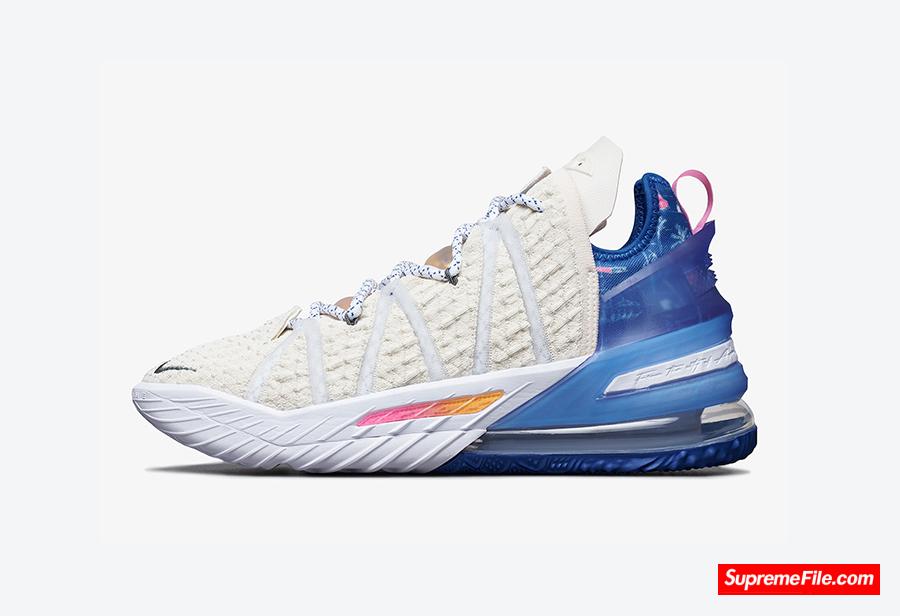 詹姆斯洛杉矶配色 Nike LeBron 18 “Los Angeles By Day” 货号：DB8148-200