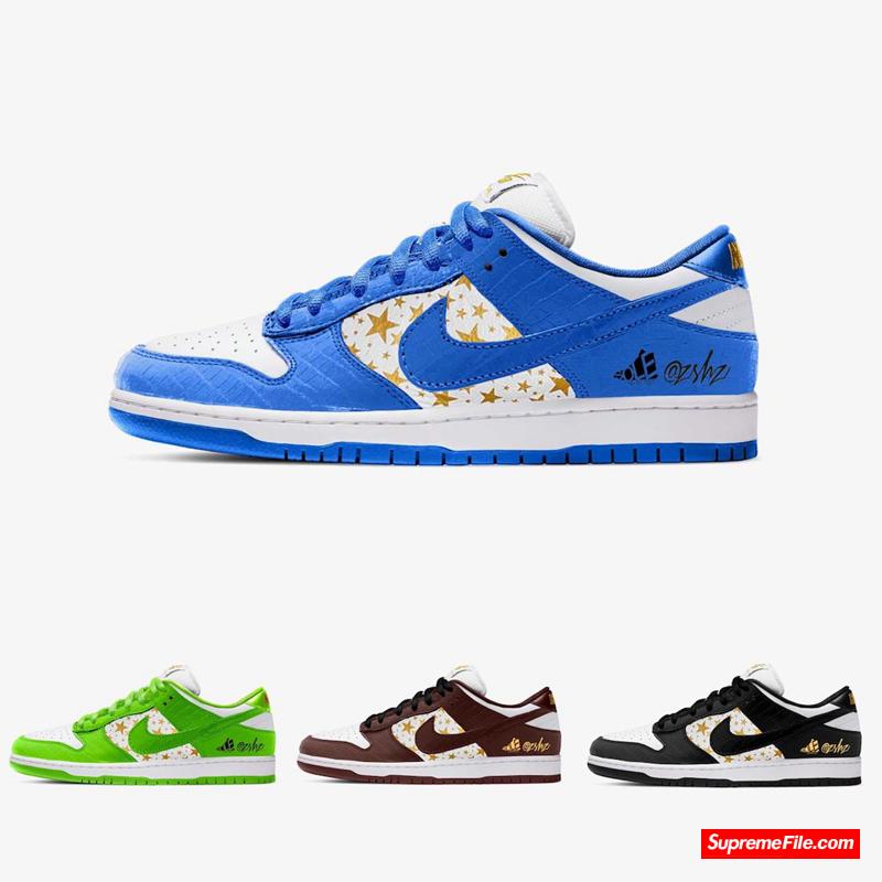 Supreme x Nike SB Dunk Low 货号：DH3228-100/DH3228-101/DH3228-102/DH3228-103